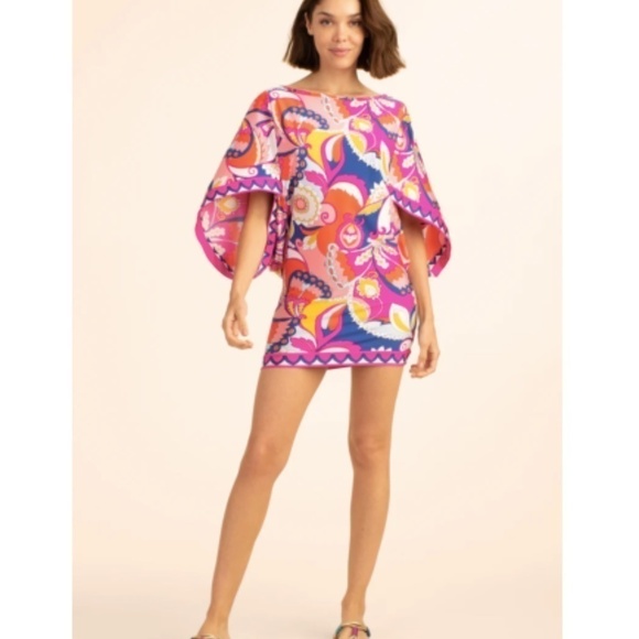 Trina Turk Sevilla Psychedelic Swim Bathing Suit Cover Up Dress Nwt - Picture 3 of 9